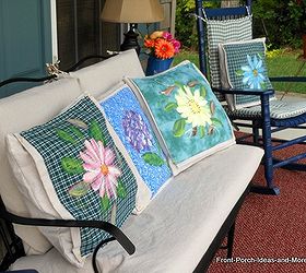 pillow toppers painted diy summer, crafts, home decor, outdoor furniture, outdoor living