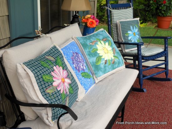 capas de almofadas pintadas com flores de vero fceis de fazer