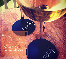 chalk paint wine glasses diy, chalkboard paint, crafts