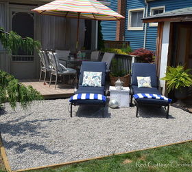 pea gravel patio, diy, landscape, patio, A relaxing space to hang out in the sun