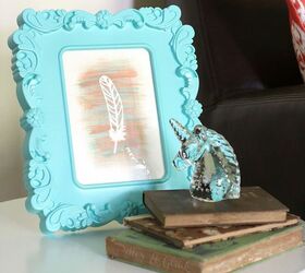frame feather art diy, crafts, home decor