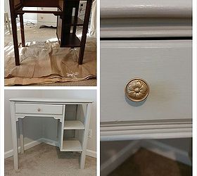 antique desk chair makeover, painted furniture, repurposing upcycling