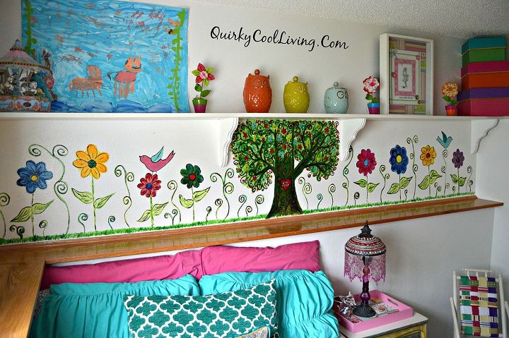 mural bohemian little girls room, bedroom ideas, diy, home decor, painting