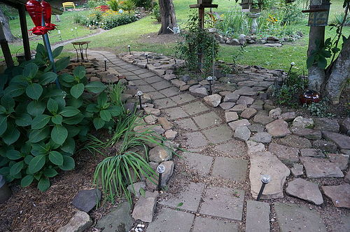 rock garden backyard stone, gardening, landscape