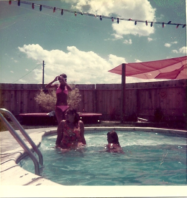 pool hand dug vintage photos, diy, pool designs, That s me in the pink bathing suit at age 13