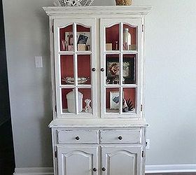 cabinet white vintage shabby chic, diy, painted furniture, repurposing upcycling, The finished piece