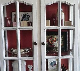 cabinet white vintage shabby chic, diy, painted furniture, repurposing upcycling, Traverse City Cherry added to back