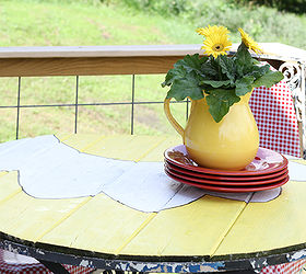 daisy table makeover patio, outdoor furniture, painted furniture