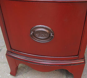 q desk red wood oil paint, home decor, painted furniture