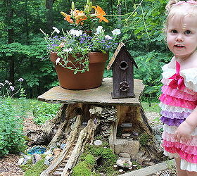 making a fairy home from an old stump