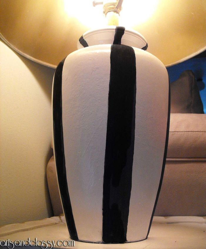 lamp stripes goodwill diy, lighting, painted furniture, repurposing upcycling