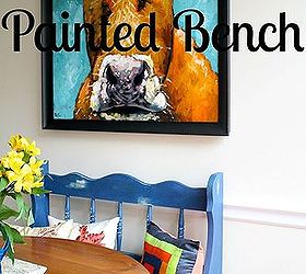 bench kitchen paint redo blue, chalk paint, kitchen design, painted furniture