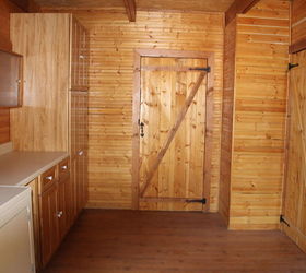 q hat rack log cabin mud room, laundry rooms, shelving ideas, storage ideas, Log cabin back door entry or mud room
