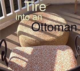 ottoman tire repurpose diy, outdoor furniture, painted furniture, repurposing upcycling