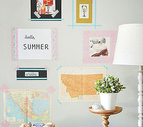 wall gallery washi tape maps, crafts, home decor, wall decor