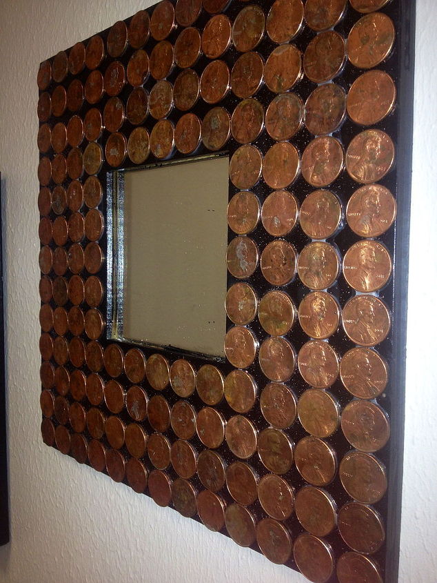 Penny Frame With Mirror Less Than 5 00 Hometalk Penny Frame With Mirror Crafts