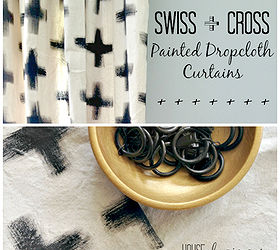 curtains painted swiss cross, home decor, living room ideas, painting, reupholster, window treatments, windows