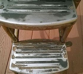 step chair junk yard redo, painted furniture, repurposing upcycling
