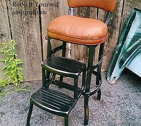 step chair junk yard redo, painted furniture, repurposing upcycling