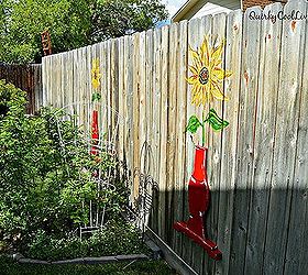 fence art table sunflowers repurposed, crafts, fences, outdoor living, repurposing upcycling