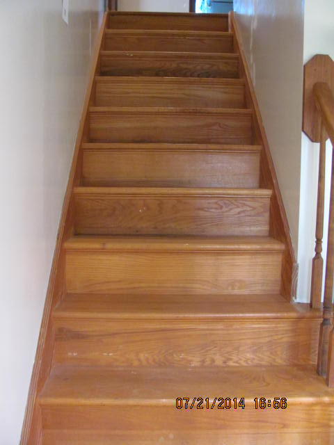 pulled up the carpet on stairs now what to do, All pulled and I washed them down with Fels Naptha soap and water Love the look of the fresh wood Just don t want to fall down the stairs if I stain them Is there a special product so I won t slip on them