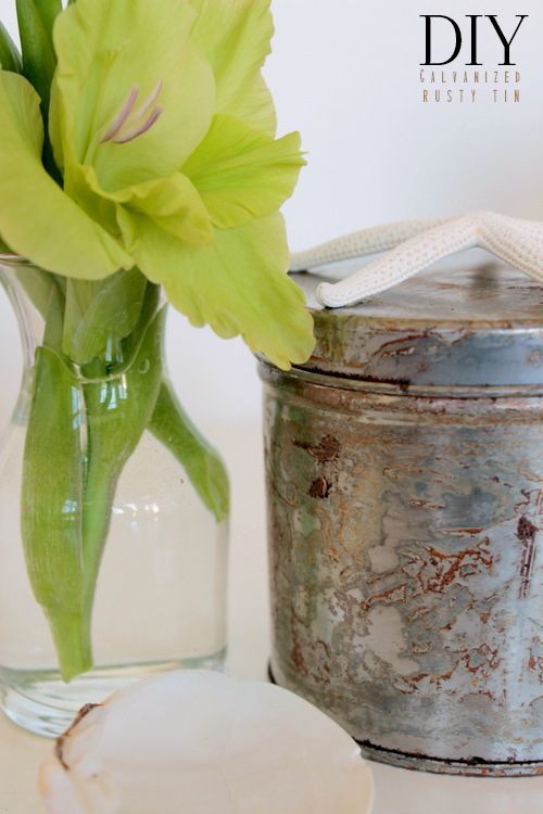 tin aged galvanized look how to, crafts, how to