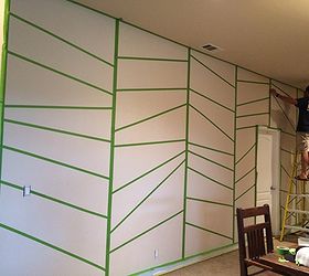 geometric paint accent wall easy, home decor, living room ideas, paint colors, painting, wall decor