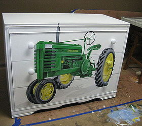 dresser painted tractor john deere, painted furniture, After