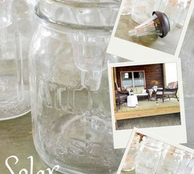 mason jar solar light diy, crafts, lighting, mason jars, outdoor living, repurposing upcycling
