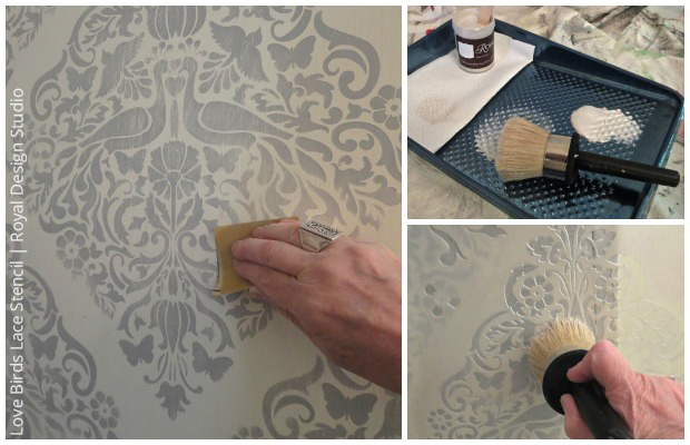 a shabby chic diy stenciled cabinet with a surprise