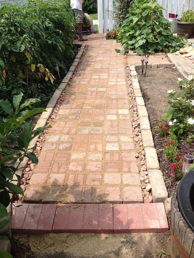 walkway garden backyard project, concrete masonry, diy, gardening
