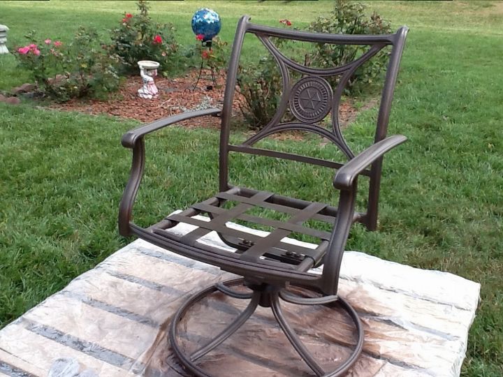 new life to dead patio furniture, After pic of chair