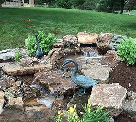 pondless waterfall backyard project, landscape, ponds water features, Project complete