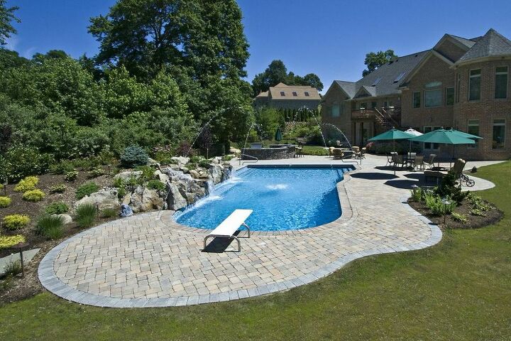 pool designs backyard upgrade, outdoor living, pool designs, Backyard Sanctuary