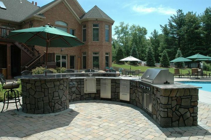 pool designs backyard upgrade, outdoor living, pool designs, Outdoor Kitchen