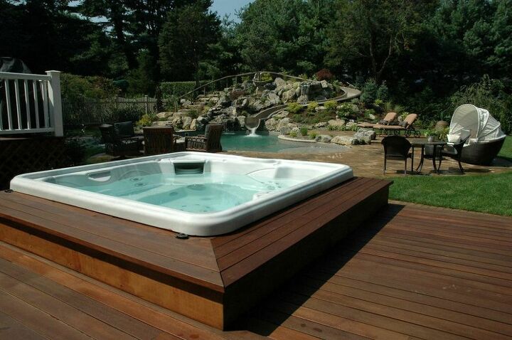 spas hot tub hydrotherapy backyard, outdoor living, ponds water features, spas, Custom Spa Installations