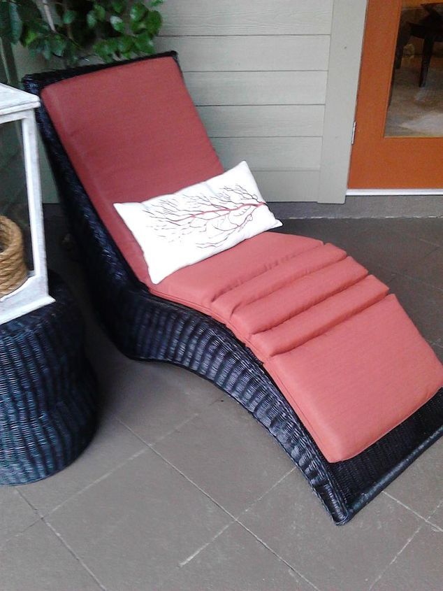 chaise makeover with sunbrella, reupholster