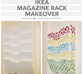 stencils magazine rack makeover, crafts, how to, shelving ideas