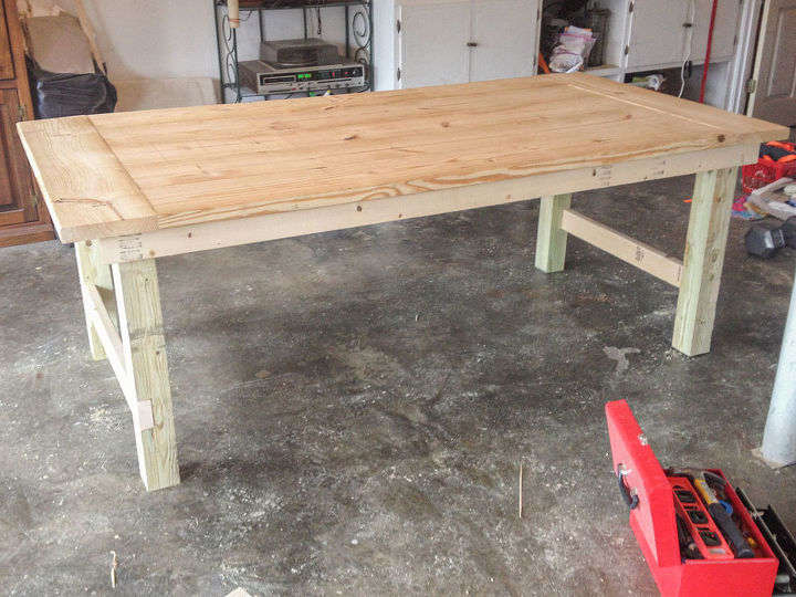 woodworking farmhouse table build, diy, painted furniture, rustic furniture, woodworking projects