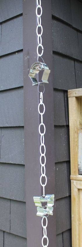 diy cookie cutter rain chain, gardening, repurposing upcycling