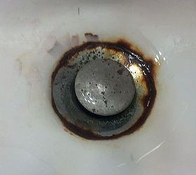 rusting bathroom sink, The drain isn t as bad but it is getting there