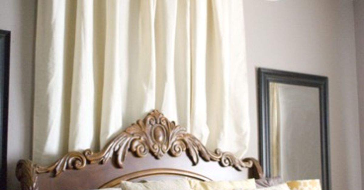 Diy No Sew Table Cloth Bed Canopy Tutorial Hometalk