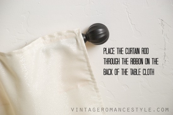 tutorial de dossel de cama de toalha de mesa sem costurar