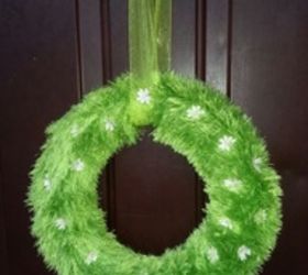 fun fur wreath, crafts, wreaths, Spring Fun Fur Wreath