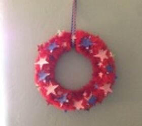 fun fur wreath, crafts, wreaths, 4th of July Fun Fun Wreath