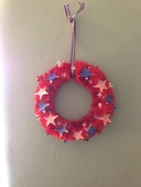 fun fur wreath, crafts, wreaths, 4th of July Fun Fun Wreath