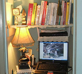 office convert closet repurpose, closet, home office, repurposing upcycling, shelving ideas
