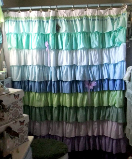 shower curtain anthropologie knockoff, bathroom ideas, diy, home decor, reupholster