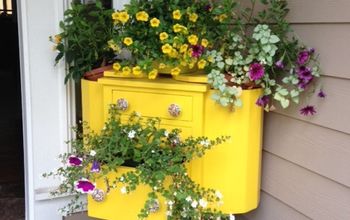 Vintage Sewing Cabinet Turned Porch Planter