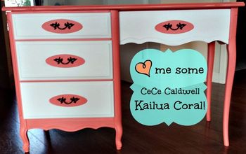 Desk Up-cycle - CeCe Caldwell's Paints in Kailua Coral & Simply White